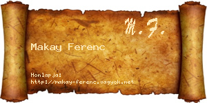 Makay Ferenc névjegykártya