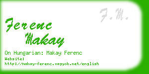 ferenc makay business card